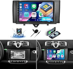 SIXWIN [2+64G] Android 13 autoraadio Mercedes-Benz Smart Fortwo 2011-2015 raadio, 9-tolline mahtuvuslik puuteekraan koos WiFi GPS Bluetooth FM/RDS USB Mirrorlink + Canbus + tagurduskaamera