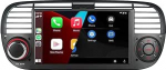 Traadita Carplay ja Android autoradio Fiat 500 2007-2015, Mirror Link Bluetooth 5.0 koos 7-tollise puuteekraaniga RDS AM/FM USB DSP High Power Subw EQ SWC- Black