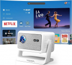 Nutikas miniprojektor Netflix Official & Auto Focus / 6D Keystone Correction 27000L WiFi6 Bluetooth projektor V&auml;ike Full HD 1080P, VISSPL toetab 4K videoprojektorit, mobiiltelefoni projektor koju