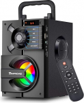 TOMPROAD Bluetooth-k&otilde;lar, kaasaskantav Bluetooth-karp koos subwooferiga, traadita stereoheli rikkalik bassipeo k&otilde;lar toetab FM-raadio kaugjuhtimispuldi LED-tuled (must)