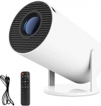 Android TV mini projektor 4K HDR - 1080p Native, 200 ANSI, 5G WiFi 6 - Auto Keystone, kompaktne ja vaikne - kodukino projektor Netflixi, YouTube'i, m&auml;ngude jaoks - sisaldab adapterit.