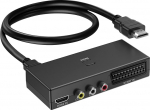 AIFHDAUF Scart HDMI konverter, RCA HDMI adapter, 3 in 1 videol&uuml;liti HDTV Xbox PS5/4/3 DVD N64 Wii Blu-Player Sky STB VHS VCR PC-le