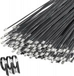 200 Pack Heavy Duty roostevabast terasest kaabli sidemed, metallist kaabli sidemed sise- ja v&auml;listingimustes musta traadi sidemed, turvaline &uuml;hendus aia, torude, talu, elektrikaablite jaoks, 200 t&uuml;kki