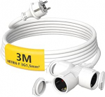 V&auml;litingimustes kasutatav 3 m pikenduskaabel 3 Schuko pistikupesaga, kummist pikendus 3500 W kaitsekorgiga v&auml;litingimustes IP44, toitejuhe H05RR-F 3G 1,5 mm&sup2; 3-kohalise jaoturiga, 16 A/250 V, valge