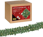 Idena 31870 LED kuusepuu girland 100 LED-iga soojas valges valguses, 8-tunnise taimeri funktsiooniga ja toiteallikaga, umbes 5 m pikkune, kaunistus sise- ja v&auml;litingimustes kasutamiseks, k&auml;sit&ouml;&ouml;ks, pidude kaunistamiseks, advendiaegade t&auml;histamiseks.