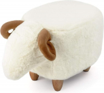 balvi Le Mouton Stool White Sheep Shape Polyester/Wood