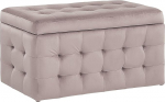 Stool with Storage Lid Velvet Pink Bed Bench Chest Footstool Modern Michigan
