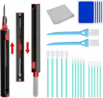 Fycyko Cleaning Kit for Airpods Pro 1 2 3 Multifunction Cleaning Pen Soft Brush for Bluetooth Headphones Bag Cleaning Tools for Earphones Mobile Phone Keyboard Charging Box Camera (Black)