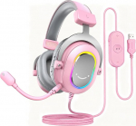 FIFINE m&auml;ngukomplektid mikrofoniga, k&otilde;rvaklapid koos kaabliga, USB k&otilde;rvaklapid PC-le PS4 PS5, RGB k&otilde;rvaklapid 3 EQ režiimiga, surround heli ja k&otilde;rvapadjadega