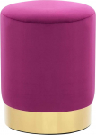 Festnight Barrel Shape Bar Stool Bistro Stool Velvet Stool Pouf Velour Footstool Purple and Golden Velvet 26.5 x 38 cm