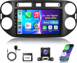 6G 128G VECHTEL 9-tolline Bluetooth autoraadio VW Tiguan 2010-2016 Carplay Android auto, Android 15, EQ, WiFi GPS, Mirror Link, RDS/FM raadio 2 DIN koos AHD tagurduskaameraga