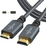Twozoh Mini HDMI kuni HDMI kaabel, 1 m, punutud HDMI kuni Mini HDMI kaabel, toetab 3D 4K / 60 Hz, 1080p, 720p
