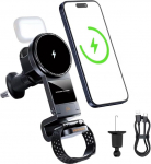 FHUPrime auto mobiiltelefoni hoidik koos laadimisfunktsiooniga 15 W 3-in-1 auto mobiiltelefoni hoidik - juhtmevaba laadimine nutitelefonile, AirPodidele ja nutikellale - kiire ja turvaline autolahtija auto ventilatsiooniga