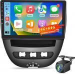 4+64G Android autoradio Toyota Aygo / Peugeot 107 / Citroen C1 2005-2014 10-tolline puuteekraaniga traadita CarPlay & Android auto GPS satelliitnavigatsioon WiFi 6 DSP tugi AHD kaamera/OBD/DAB