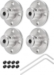 sourcing map 4 x 3.17mm Flange Coupling Connector Shaft Axis Fittings for DIY RC Model Engines with 8 Mounting Screws 2 x M1.5 Hex Wrench