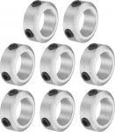 sourcing map 8 Pcs Screw Neck Set 10mm Bore Aluminum Alloy Shaft Collars 16mm OD 6mm Width Axle Boot for Linear Rod Shaft Guide