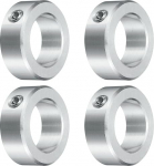 QUARKZMAN Set Screw Clamping Rings 1-1/8 Inch Bore, Aluminium Shaft Clamping Rings, 1-3/4 Inch OD and 5/8 Inch Thick, Clamping Ring with Set Screw, Stop Ring for Linear Rod Shaft Guidance, Pack of 4