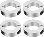 sourcing map Doppelter geteilter Schaftkragen, 35 mm Bohrung, zweiteiliger Klemmkragen, 60 mm Au&szlig;endurchmesser, 15 mm Dicke, Aluminiumlegierung, Schraubspaltring, 4 St&uuml;ck
