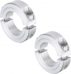 sourcing map 2 x Double Split Clamp for 1" Shank Two Piece Clamp Collar 1-3/8" OD 1/2" Thickness Aluminum Alloy Screw Clamp