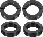 QUARKZMAN Pack of 4 Double Split Wave Collar 1-7/16-tollise v&otilde;lli jaoks Kaheosaline kinnituskaelus 2-1/4-tollise v&auml;lisl&auml;bim&otilde;&otilde;duga 9/16-tollise laiusega musta oks&uuml;deeritud terasest kinnituskaeluse komplekti kruvide stiiliga