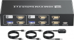 8K60Hz 4K120Hz HDMI KVM Switch 2 monitori 2 arvutit USB 3.0 Dual Monitor HDMI KVM Switch 2 arvutile klaviatuuri, hiire ja 2 monitori jagamiseks