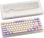 WOBKEY Rainy 75 Alumiinium HMX/JWK Switches mehaaniline klaviatuur suurep&auml;rase akustikaga, juhtmega, BT, 2.4G traadita &uuml;henduvus (Pro Purple (Acrylic Limited))
