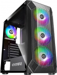 Empire Gaming, Gamer Ruby arvutikapp, ARGB Medium Tower ATX, MATX, ITX, v&otilde;rkpaneel, akr&uuml;&uuml;list k&uuml;ljepaneel, 4 ventilaatorit 3 Pin 5V LED RGB adresseeritav 120mm, MB Sync, must