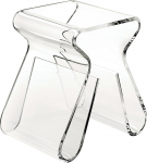 Umbra Magino Stool with Intergral Magazine Rack, Clear