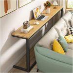 Puidust konsoollaud diivani taga, 15/20 cm kitsas diivanilaud diivani taga, eriti pikk kohvilaud, kaasaegne elutuppa (must, 63 x 7,9 x 31,5 in/160 x 20 x 80).