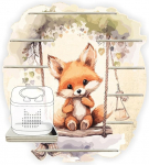 Farbklecks-kollektsiooni muusikakasti riiul kiikuv rebane seinariiul kuni 35 kuulmisfiguuri jaoks, m&otilde;&otilde;tmed 48 x 54 cm, spetsiaalse hoiukambriga, mis &uuml;hildub Toniebox 2ga, k&auml;sitsi valmistatud Saksamaal