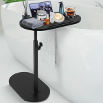 Ejoyous Side Table C Shape Height Adjustable Coffee Table 360 Degree Rotatable Wooden Diivan Table for Bedside Table Diivan Bathroom Bath