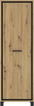 FORTE Trondheim 65 garderoobikapp, v&auml;ike koridorikapp, kitsas t&ouml;&ouml;stuslik p&ouml;&ouml;rduksega kapp, puidust dekoratsioon: Laius 64 cm x k&otilde;rgus 199 cm x s&uuml;gavus 41,5 cm.