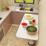 Kokkupandav laud Seinale paigaldatud pesuruumi v&auml;ikesed ruumid Kokkupandav laud lastele &otilde;ppimiseks v&otilde;i s&ouml;&ouml;gituppa Ujuv laud k&ouml;&ouml;gi v&otilde;i baari jaoks Valge 50x30cm