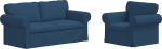 vidaXL diivan 140 cm, 2 tk, sinine metall, elutuba, ristk&uuml;likukujuline, kaasaegne, vastupidav, ergonoomiline disain mugavuse tagamiseks, ruumikas paigutus, ideaalne perekondlikeks koosviibimisteks, stiilne
