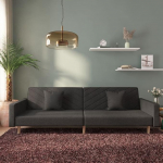 375901 Diivanvoodi 2-kohaline 2 padjaga, must kangas, Lounge diivan, Diivanid ja diivanid, Relax diivan, Diivan elutuppa, Diivan magamisfunktsiooniga, Diivan magamisfunktsiooniga