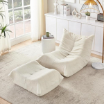 togo diivan, tool koos unefunktsiooniga, diivanvoodid, seljatoega ja jalatoega, laisk diivan, siseruumide istmepadi, kokkupandav meditatsioonitool, sobib magamistuppa, elutuppa (beež)