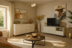 Lomadox Wohnzimmer M&ouml;bel Set in Kaschmir modern mit Sideboard & Lowboard, 2-teilig, Wohnwand, Anbauwand, Fernsehwand, Fernsehschrank, Kommode, Anrichte, Wohnzimmer-Set