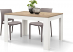 PAZZO DESIGN Adriana pikendatav laud, rustikaalne tammeplaat, valged jalad, k&ouml;&ouml;k, elutuba, valmistatud Itaalias, 120 x 80 x 77 cm - id_1990