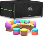 Veekindel aiam&ouml;&ouml;bli kate Patio m&ouml;&ouml;bli kate 250 x 180 x 90 cm 420D Oxfordi kangast Patio laua tooli kate koos tuulutusava Tuulekindel ja UV-kindel ristk&uuml;likukujuline