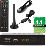 Opticum Nytrobox X DVB-T2 vastuv&otilde;tja PVR salvestusfunktsiooniga + DVB-T antennikomplekt DVB T & DVB T2 HD TV ja raadio jaoks HDMI SCART USB (Test = V&auml;ga hea)
