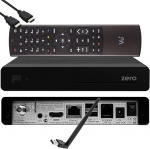 VU+ Zero HW versioon 2-1x DVB-S2 Full HD Sat Tuner E2 Linux vastuv&otilde;tja, YouTube, satelliidi vastuv&otilde;tja salvestusfunktsiooniga, kaardilugeja, meediapleier, EasyMouse HDMI kaabel & 150 Mbits WiFi Stick, must