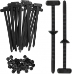 Universal-Kabelbinder-Schnalle, selbstsichernd, Nylon, 50 St&uuml;ck, Push-Montage, Rei&szlig;verschluss-Krawattenhalter, Sto&szlig;stangen-Halter-Clips, Auto-Kunststoffnieten f&uuml;r Autoreparatur, Schnellbefestigung und