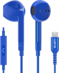 LUDOS Ferox USB C k&otilde;rvaklapid, 5-aastane garantii iPhone 16 15 Pro Max Plus Samsung Galaxy S24 S23 Ultra S22 S21 FE S20 A53 A54, USB Type C k&otilde;rvaklapid mikrofoniga In-Ear koos kaabliga iPad Pro jaoks - sinine