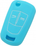 Silikoonkate kaitsekate nahk jope sobib VAUXHALL OPEL 2 nupu Flip Remote Key Fob CV2620 helesinine