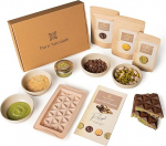 Pure Xocolate DIY Dubai &scaron;okolaadikomplekt - kinkekarp koos Belgia &scaron;okolaadi, pistaatsia kreemi ja ingeljuuste tainasniitidega (Kadayif) - sisaldab silikoonvormi - valmistage luksuslikku &scaron;okolaadi.