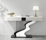 Moderne Konsole Mit Schubladen, Schmale Lange Rechteckige Sofatische, Schieferplatte, Luxuri&ouml;ser Eingang, Kohlenstoffstahlbasis, Dekorativ(Black A,120x35x92cm)