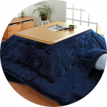 Elutuba Kotatsu 4-kohvilaud koos alusk&uuml;ttega, sinise flanellkattega ja p&otilde;randamatt, madal kohvilaud igaks aastaajaks (v&auml;rv : A, suurus : 80 x 80 x 41 cm) (A 120 x 80 x 41 cm)