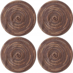 ApuaVireo&Co lauakomplektid, Runde geflochtene Tischsets aus Baumwolle for den Esstisch, 4er-Pack, 38,1 cm l&auml;bim&otilde;&otilde;t, Mehrfarbig(Brown)