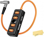 Zgcine Lm-P4 90&deg; Right Angle Lm 2 Pin Male to 4 Ports D-Tap Female Connector D-Tap Adapter Splitter for Selected Red ARR Camera