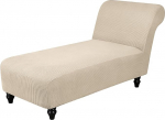 Lounge Chaise Slipcover Stretch diivan kate elutoa siseruumide jaoks Armless Chaise Lounge padi kaitsev kate lemmikloomadele (Natural)